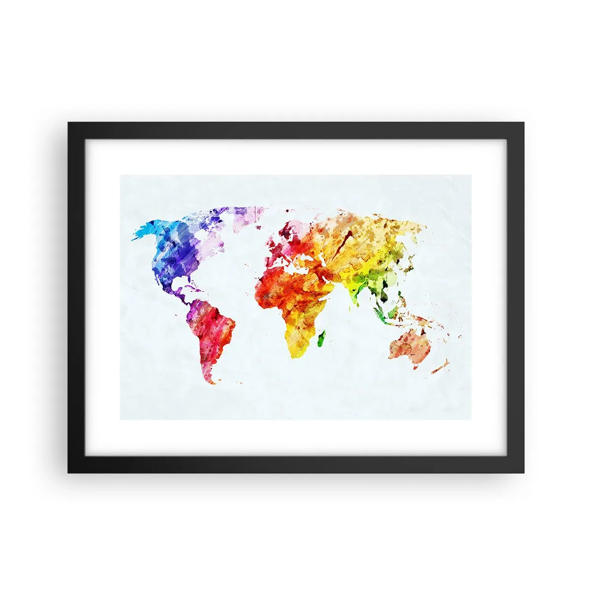 Póster en marco negro - Todos los colores del mundo - 40x30 cm