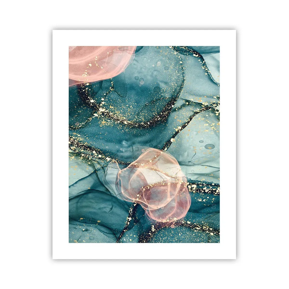 Póster - Seda azul, tul rosa - 40x50 cm