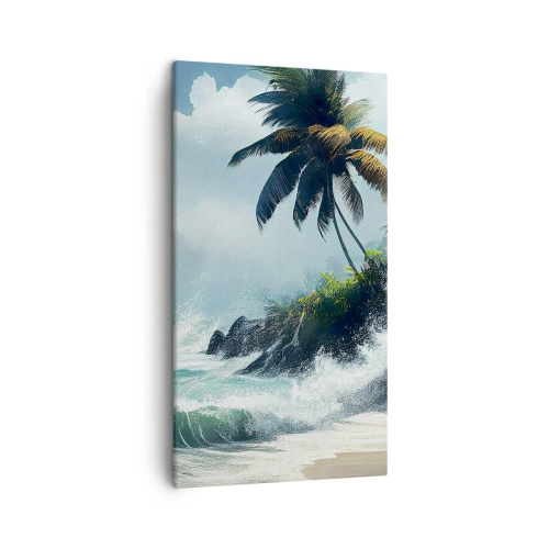 Cuadro sobre lienzo - Impresión de Imagen - En una costa tropical - 45x80 cm