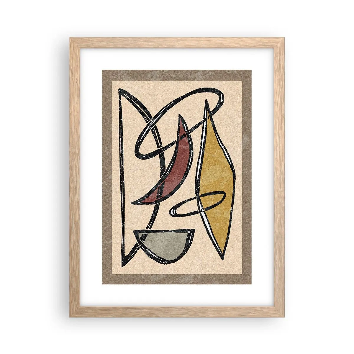 Póster en marco roble claro - Composición: arcos y óvalos - 30x40 cm