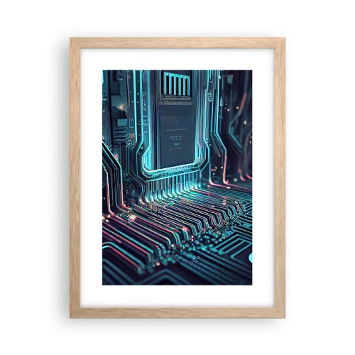 Póster en marco roble claro - Mi forma de pensar - 30x40 cm