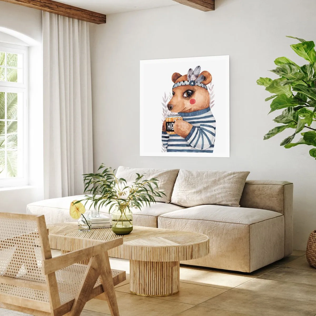 Póster - Dulce oso - 60x60 cm