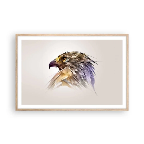 Póster en marco roble claro - Retrato de un guerrero - 91x61 cm