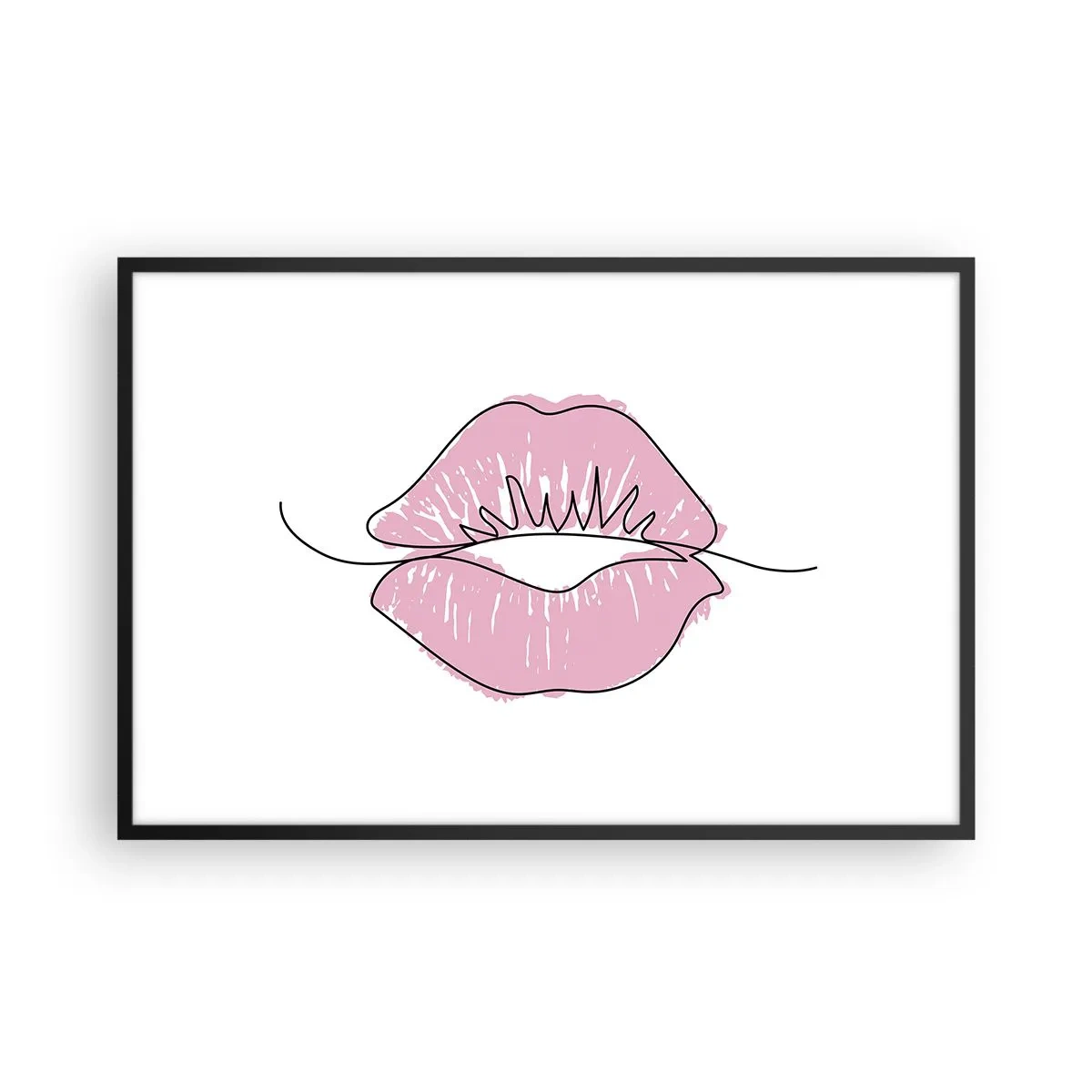 Póster en marco negro - ¿Listo para un beso? - 91x61 cm