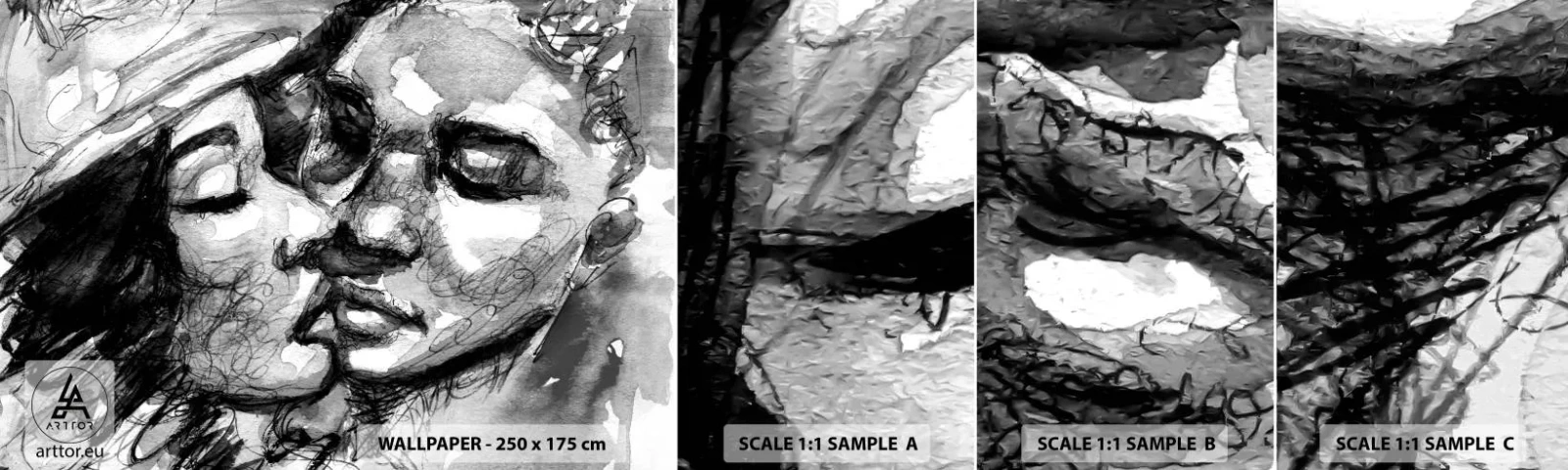 Muestra De Fotomural Standard Eco - Un momento tierno - Besos, Amar, amantes - 100x30 cm