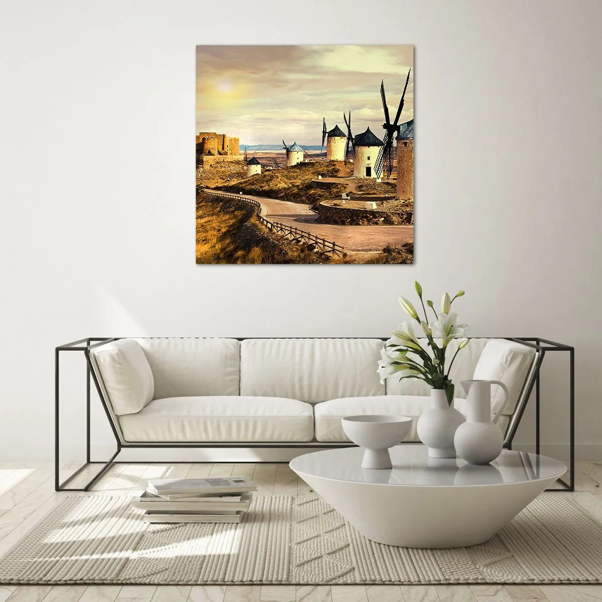 Cuadro sobre vidrio - Impresiones sobre Vidrio - Don Quijote los vio - 70x70 cm