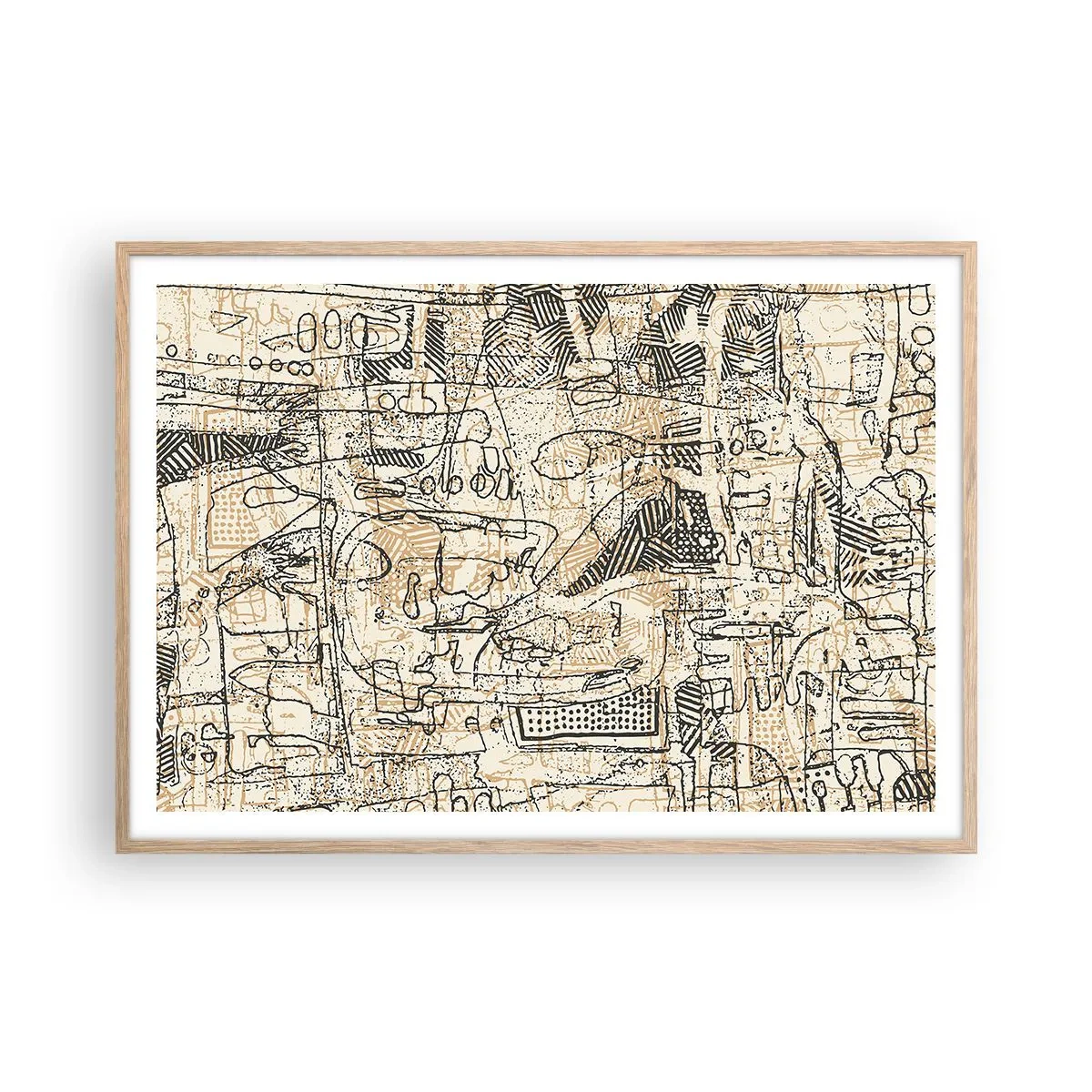 Póster en marco roble claro - A la espera de ser descifrado - 100x70 cm