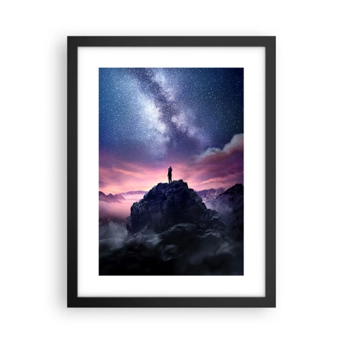 Póster en marco negro - Y sintió la vida - 30x40 cm