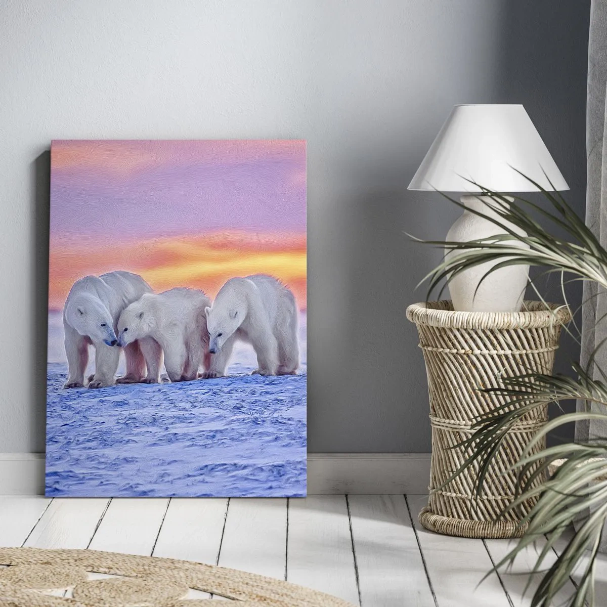 Cuadro sobre lienzo - Impresión de Imagen - Todo lo que necesitas es el calor de la familia - 65x120 cm