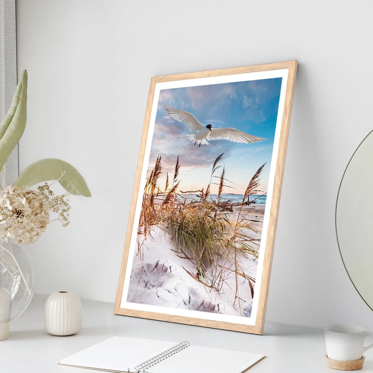 Póster en marco roble claro - Viento del mar - 40x50 cm