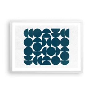 Póster en marco blanco - Círculos y semicírculos - 70x50 cm