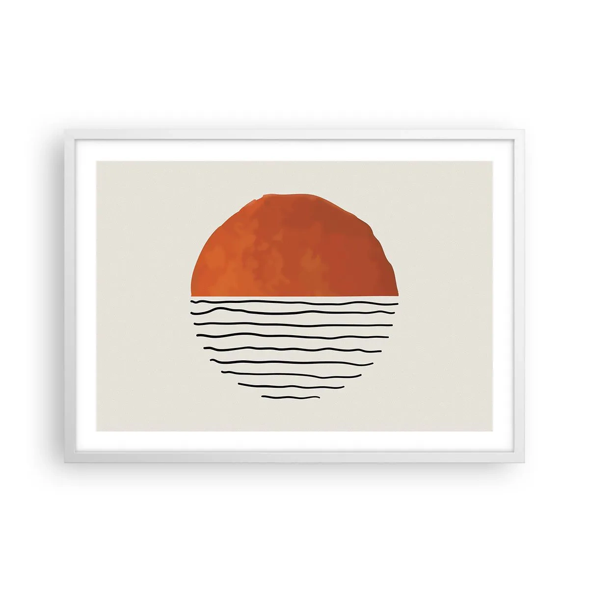 Póster en marco blanco - En un ambiente japonés - 70x50 cm