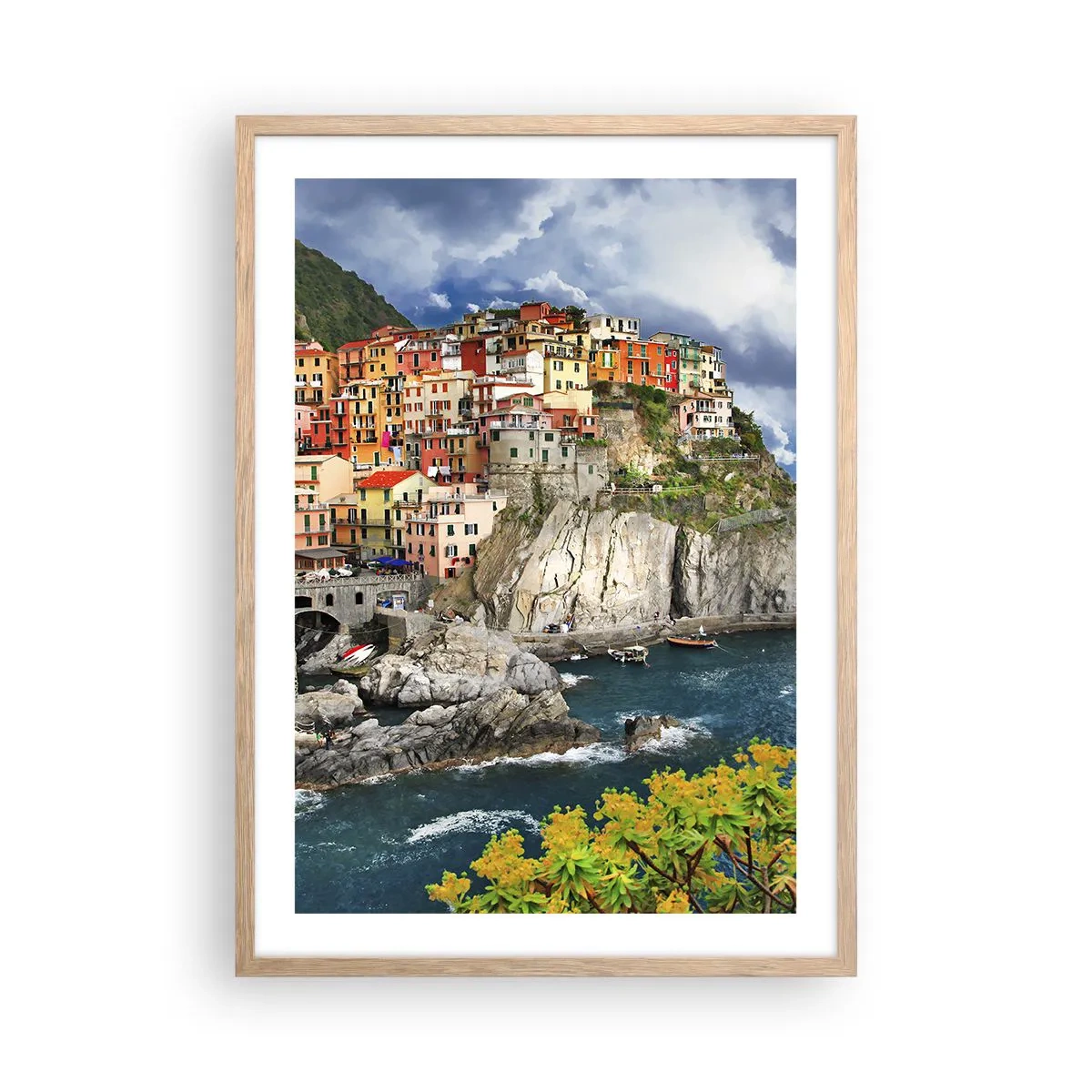 Póster en marco roble claro - En el acantilado - 50x70 cm