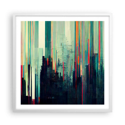 Póster en marco blanco - Ciudad futurista - 60x60 cm
