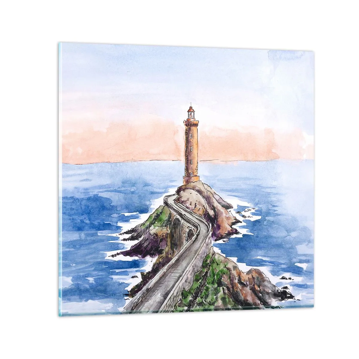 Cuadro sobre vidrio - Impresiones sobre Vidrio - Frente al mar - 30x30 cm