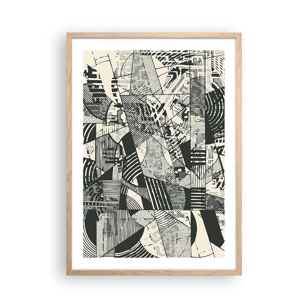 Póster en marco roble claro - La dinámica del presente - 50x70 cm