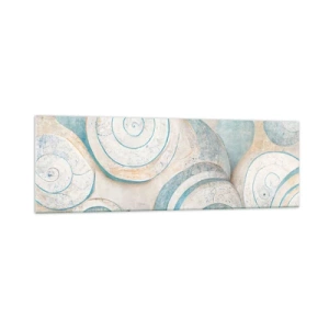 Cuadro sobre vidrio - Impresiones sobre Vidrio - Conchas abstractas en tonos pastel - 160x50cm - ¿Qué esconden en su interior? - Decoración de pared moderna para salón y dormitorio ARTTOR