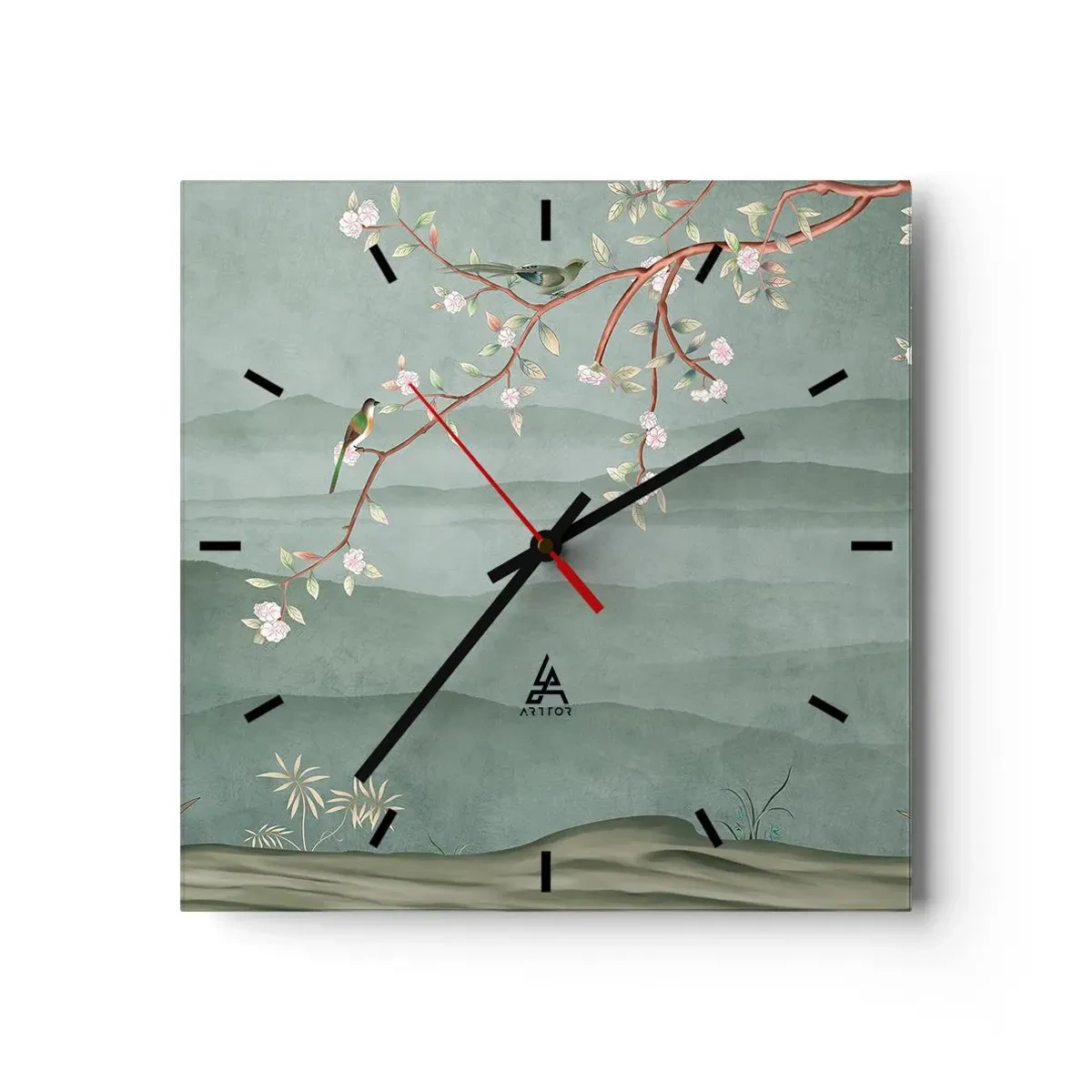 Reloj de pared - Reloj de vidrio - Primavera, ah, eres tú - 40x40 cm
