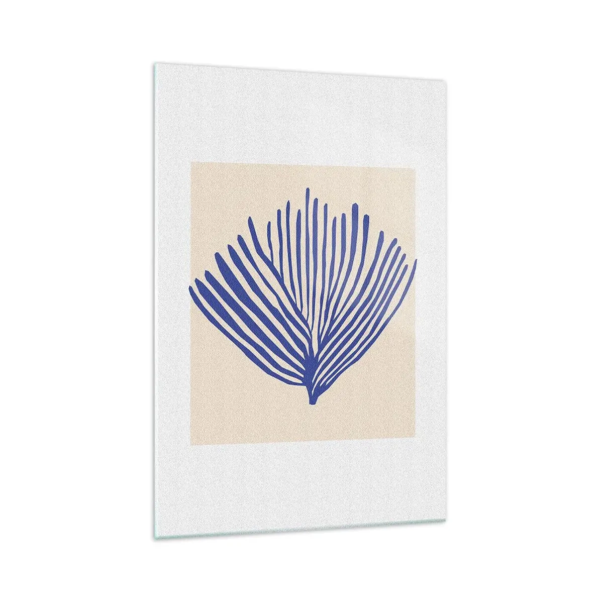 Cuadro sobre vidrio - Impresiones sobre Vidrio - Abanico azul - 70x100 cm