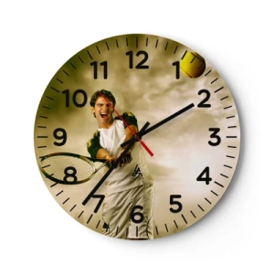 Reloj de pared - Reloj de vidrio - Energía y alegría - 40x40 cm