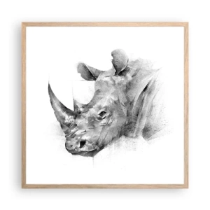 Póster en marco roble claro - Retrato africano - 60x60 cm