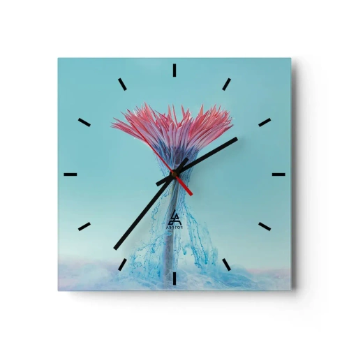 Reloj de pared - Reloj de vidrio - En un abrazo vigorizante - 40x40 cm