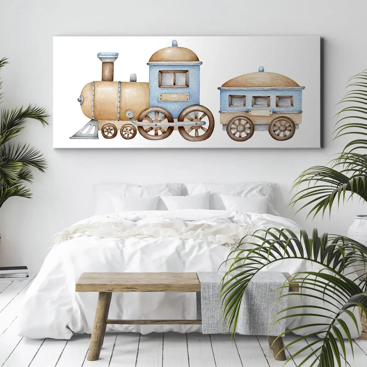 Cuadro sobre lienzo - Impresión de Imagen - De pie en la estación... - 100x40 cm