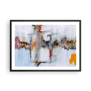 Póster en marco negro - Patrón abstracto con colores vivos sobre un fondo claro. - 70x50cm - Abstracto sobre el agua - Decoración de pared moderna para salón y dormitorio ARTTOR