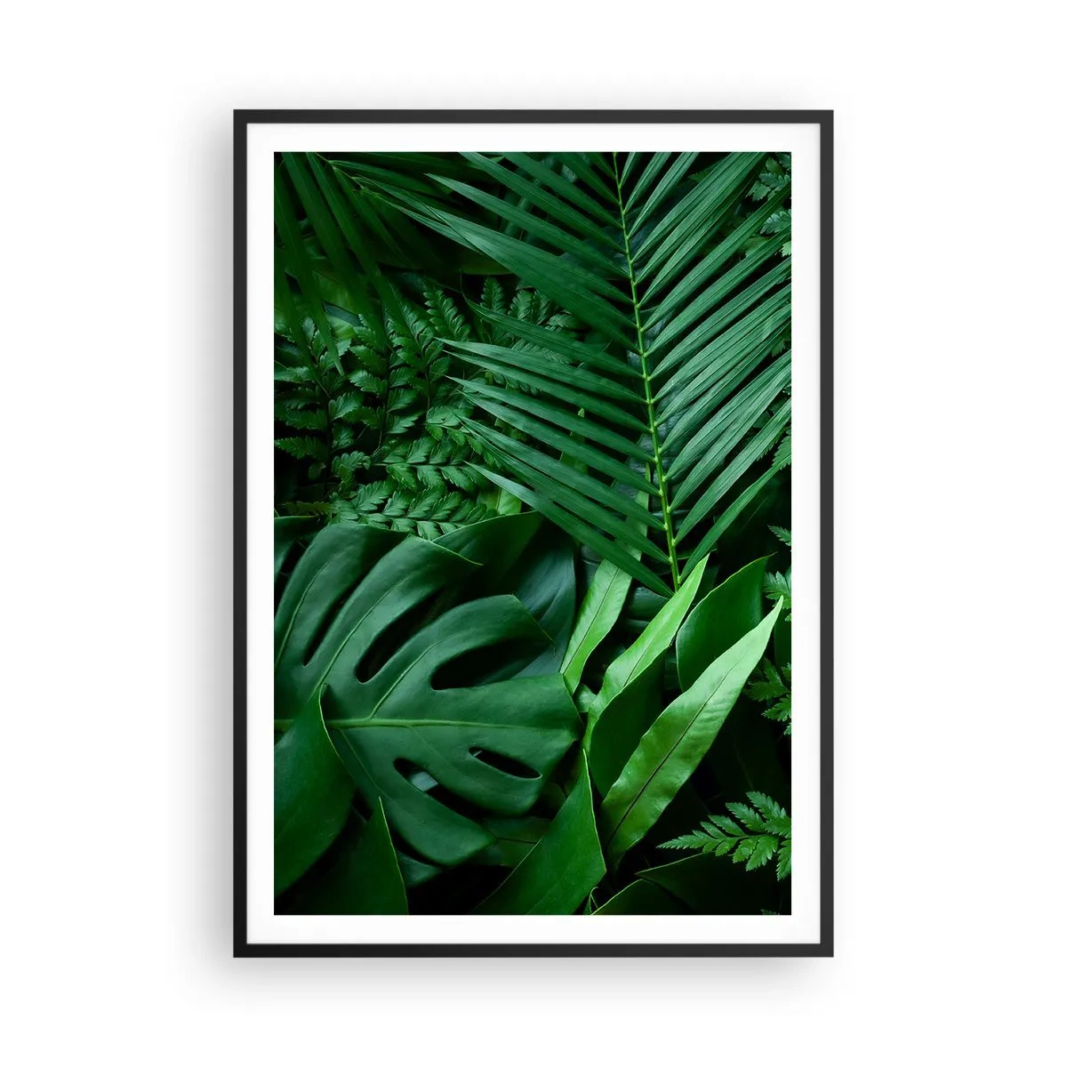 Póster en marco negro - Abrazo verde - 70x100 cm