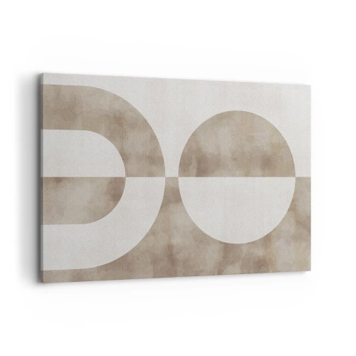 Cuadro sobre lienzo - Impresión de Imagen - Un cuadro abstracto en tonos beige con formas geométricas y simetría. - 120x80cm - Similitudes y diferencias - Decoración de pared moderna para salón y dormitorio ARTTOR