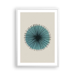 Póster en marco blanco - Radiante en azul - 50x70 cm