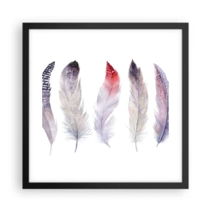 Póster en marco negro - Suave como la niebla de muchos colores - 40x40 cm