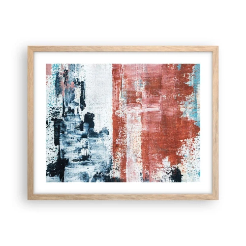 Póster en marco roble claro - Mitad abstracción, mitad abstracción - 50x40 cm