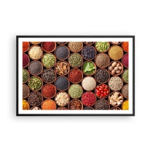 Póster en marco negro - Todos los sabores del mundo - 91x61 cm