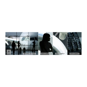 Muestra de fotomural autoadhesivo Deluxe Sticker - Vis a vis en el aeropuerto - Avión, Aeropuerto, Viajes - 100x30 cm