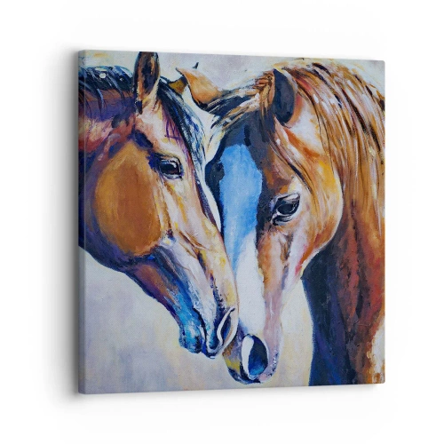 Cuadro sobre lienzo - Impresión de Imagen - ¿Esto es amistad? ¿Es amor? - 30x30 cm