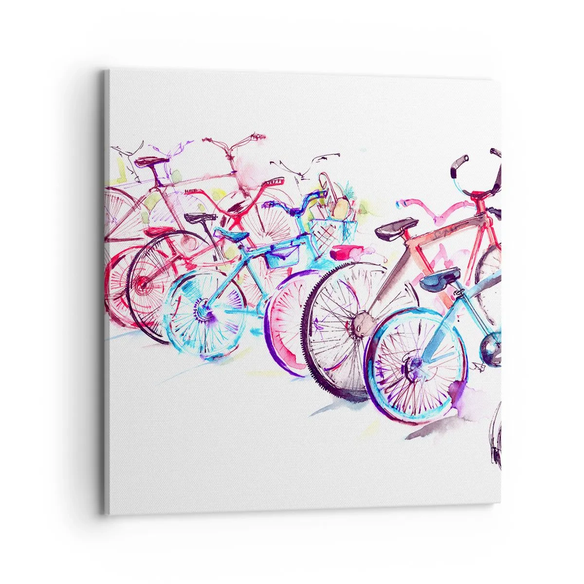 Cuadro sobre lienzo - Impresión de Imagen - Reunión de ciclistas - 70x70 cm
