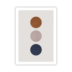 Póster - Círculos minimalistas en tonos cálidos sobre un fondo claro. - 50x70cm - Símbolo de perfección - Decoración de pared moderna para salón y dormitorio ARTTOR