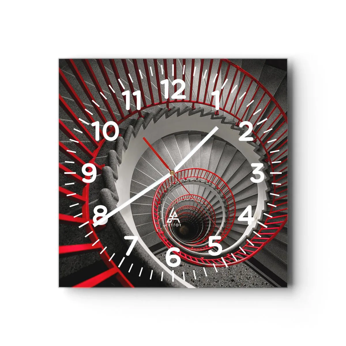 Reloj de pared - Reloj de vidrio - Juegos arquitectónicos - 40x40 cm