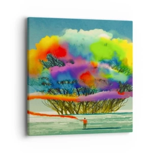 Cuadro sobre lienzo - Impresión de Imagen - Dale vida a este mundo - 40x40 cm