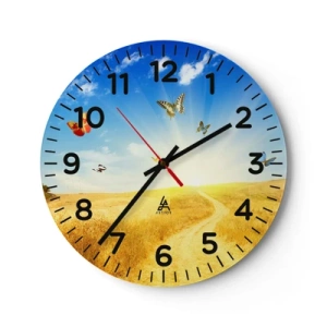 Reloj de pared - Reloj de vidrio - ¿Cómo no amar el verano? - 40x40 cm