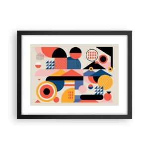 Póster en marco negro - Composición: juegos - 40x30 cm