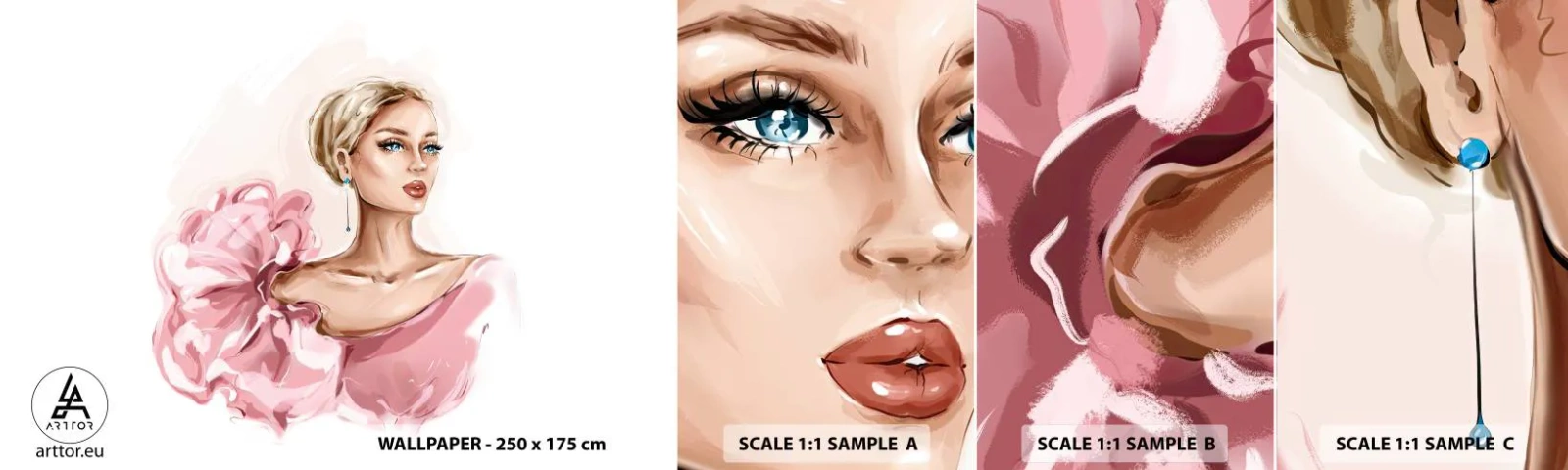 Muestra De Fotomural Standard Eco - Recuérdame como una pintura... - Mujer, Moda, Gráficos - 100x30 cm