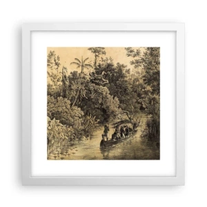 Póster en marco blanco - Expedición a la fuente - 30x30 cm