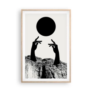 Póster en marco roble claro - Composición surrealista: el sol y el resto - 61x91 cm