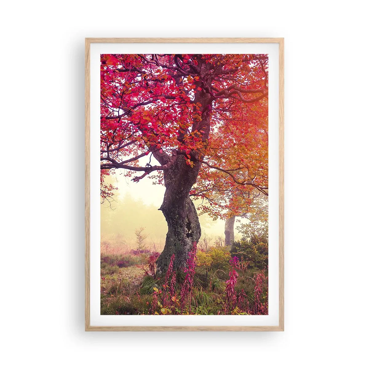 Póster en marco roble claro - Un frenesí de floración - 61x91 cm