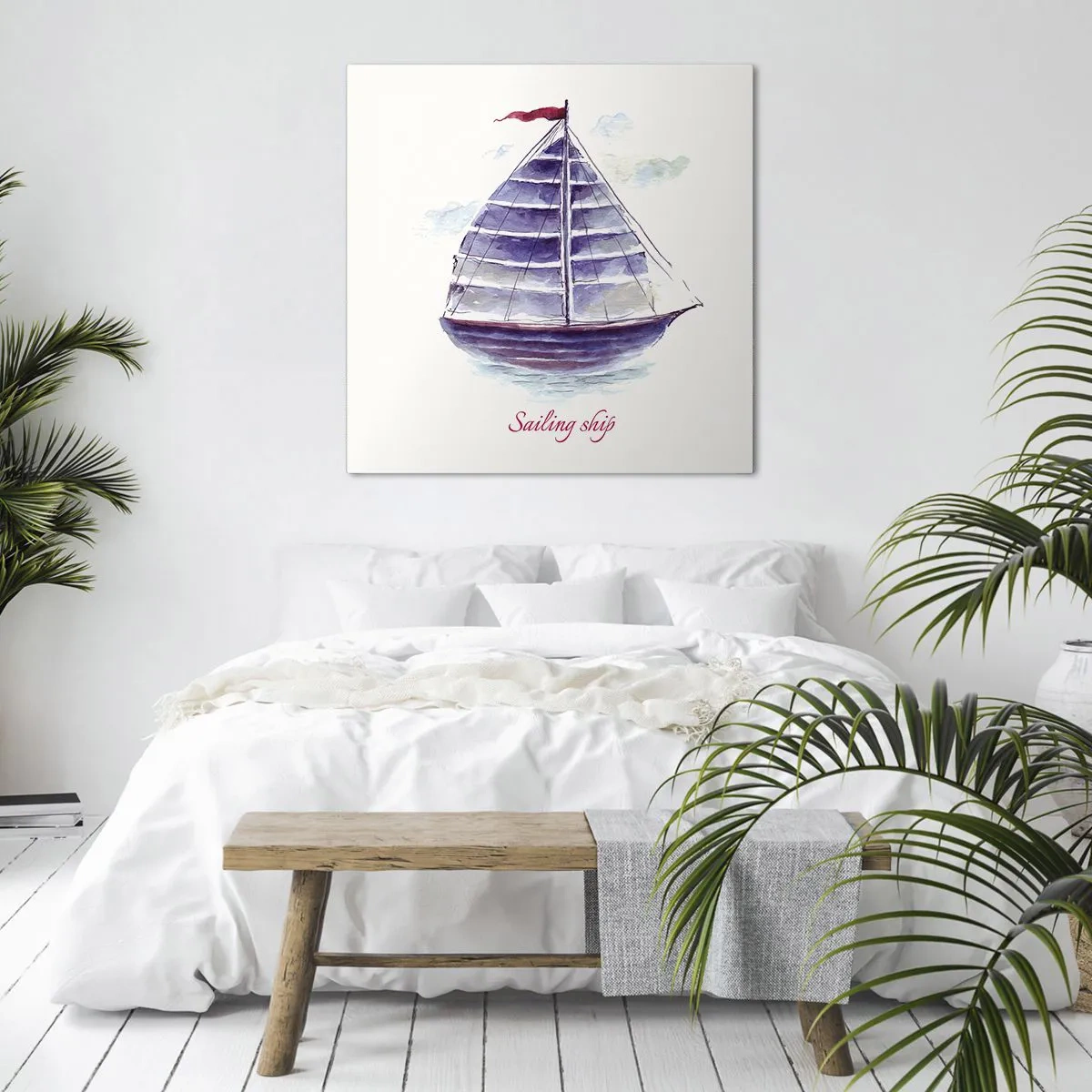 Cuadro sobre lienzo - Impresión de Imagen - Velas izadas y aguas tranquilas - 40x40 cm