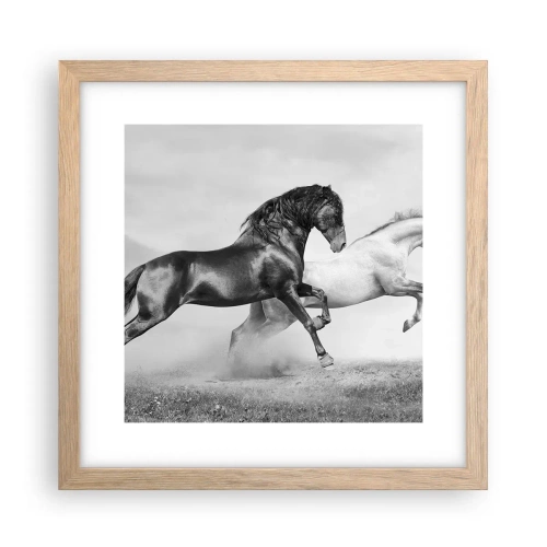 Póster en marco roble claro - Ángeles y demonios - 30x30 cm