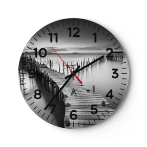 Reloj de pared - Reloj de vidrio - La calma de una orilla olvidada - 40x40 cm