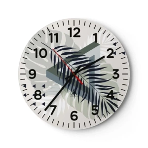 Reloj de pared - Reloj de vidrio - Naturaleza y geometría - 30x30 cm